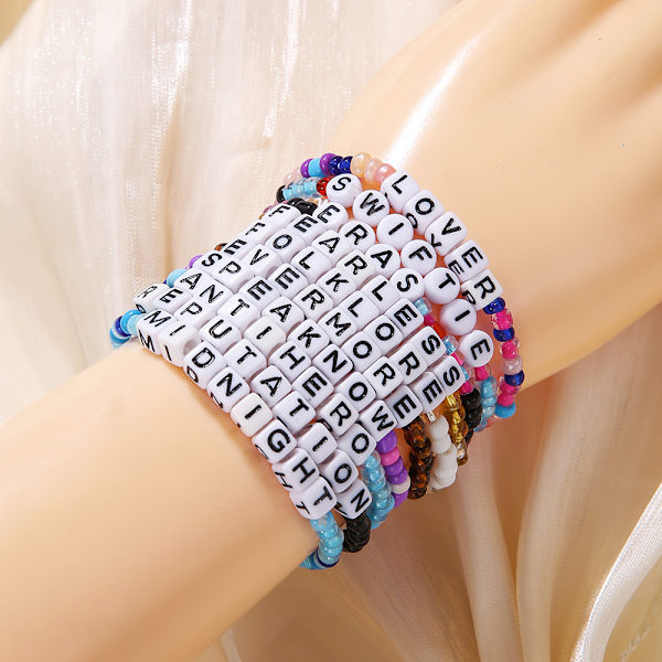 Taylor Swift fan färgglada polymer lera engelska namn armband set ZJ11314