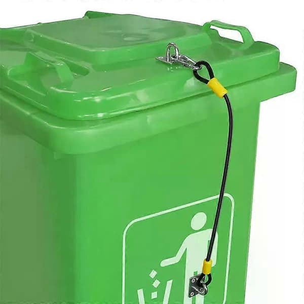 Bear-proof trash can lock, rubber-coated braided wire, secure trash can for home, office, garden and camping[RM]