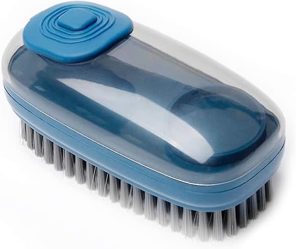 Skurborste med tvåldispenser, för badrum, kök (blå)