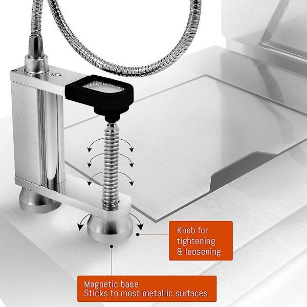 Grilllampa med 12 LED-lampor, Flexibel Svanhals