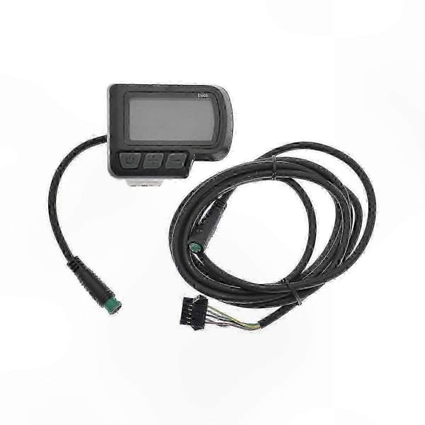Vanntett 24V 36V 48V E-sykkel LCD-skjerm med 5-pins plugg, EN06 sykkeldeler meter Black