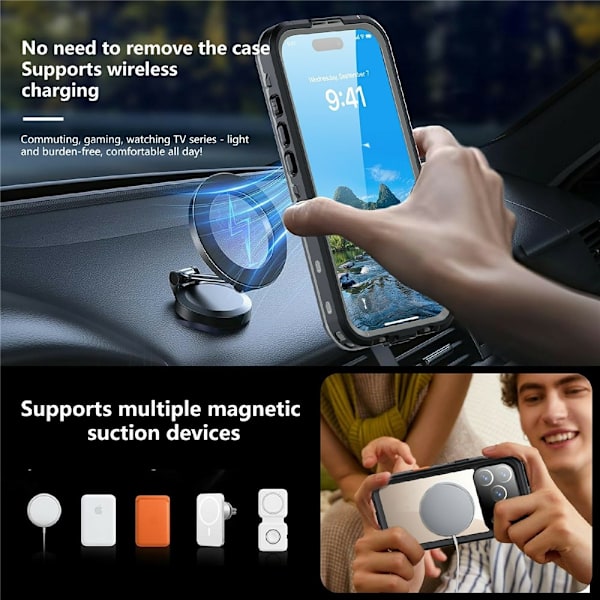 [RM]REDPEPPER iPhone 17 Pro Case MagSafe Waterproof IP68 Black 116