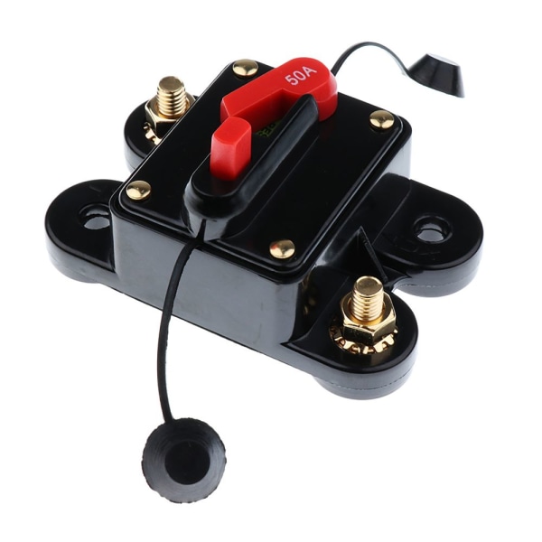 DC 12v 24V bilstereo inline strömbrytare säkring manuell återställningsbrytare 50 amp