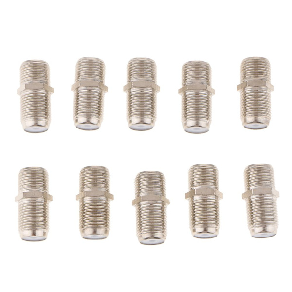 10 st Metrisk F Koax Koaxial Adapter Kablar Kontakt för RF Satellit-TV