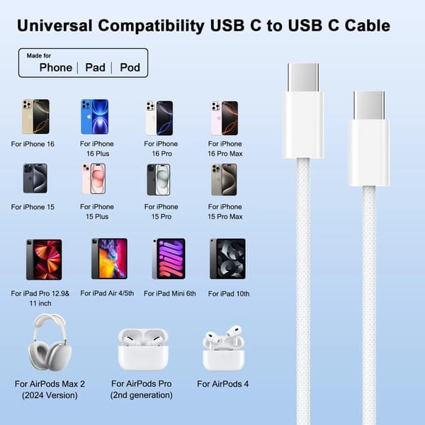 [RM]Hurtig USB-C-oplader til iPhone 17 Pro 35W (1M - USB-C)