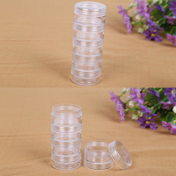 20x Set 5-lagers Plast Frö Pärlbox Fodral Organizer för Förvaring Pärlor Örhängen Halsband Cabochon