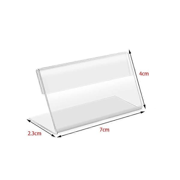 40 stk. Mini akrylskilt displaystativ, prislapp navnekort butikkholder, nyttig prislappholder