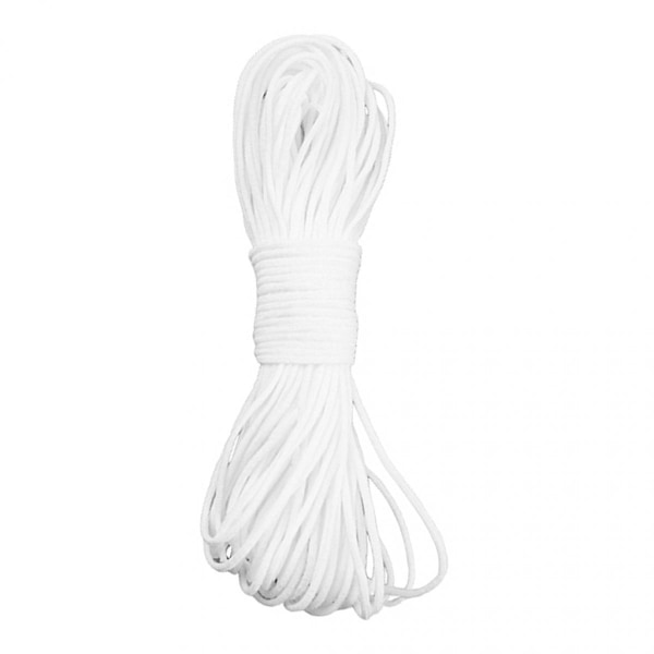 Elastisk Snöre Midjeband Vit Skräddarsydd Sömkant 2.5mm