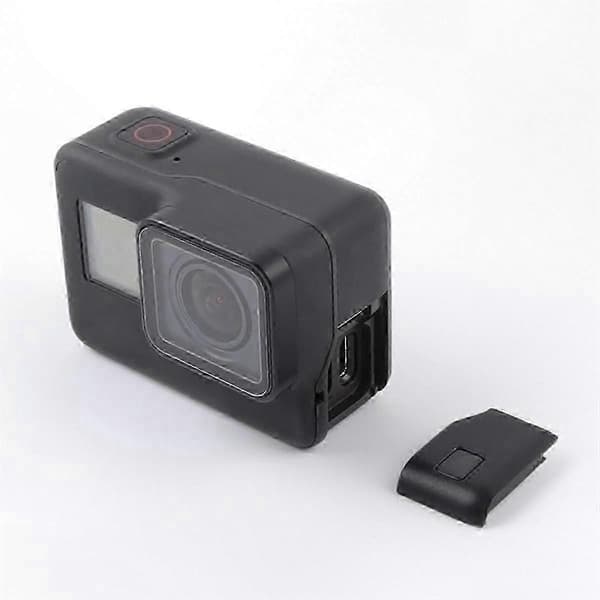 Vandtæt USB-C sidecover til actionkamera - Kompatibel med Hero 7 Black tilbehør Black