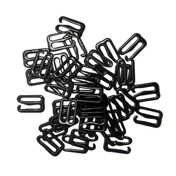 100 st svart metall underkläder hårdvara sömnad clip krokögla 25mm för bh-rem