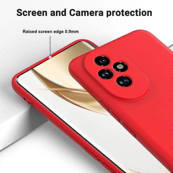 [RM] Ensfarvet flydende silikone-cover med stødabsorbering Red For Honor 200 Pro