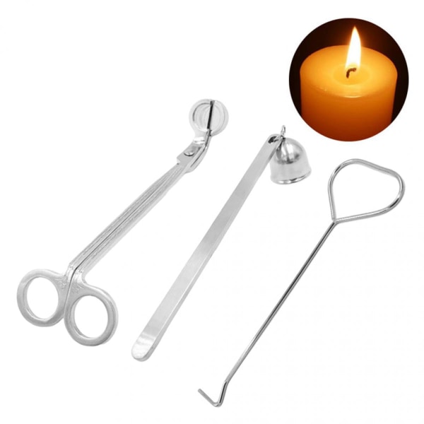 Set, Candle Wick Cutter Candle Wick Trimmer, Candle Snuffer & Candle Wick Dipper, Set i rostfritt stål