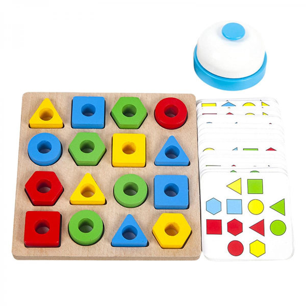 Geometriska Träformer Sorterade Pussel Leksaker