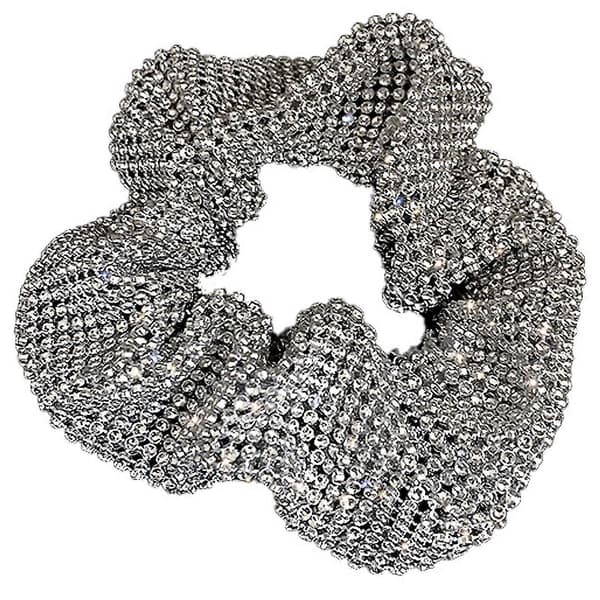 Diamant skinnende hårbånd, tykktarmshodeplagg, elastisk daglig bruk, sølv kvinner, rhinestone fest