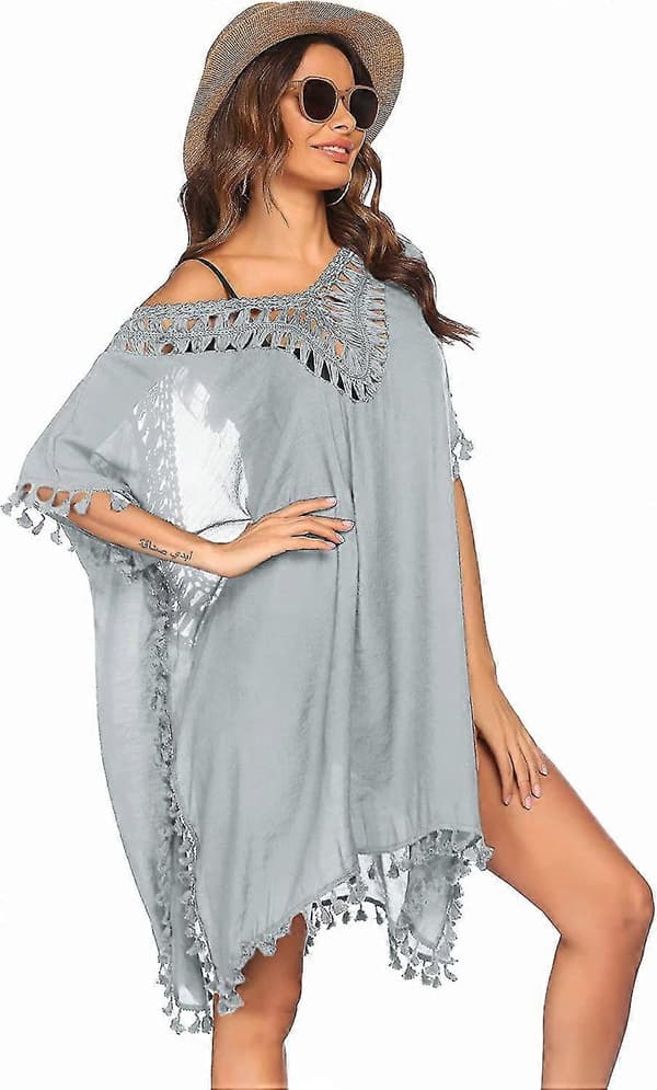 Uimapukupeite Naiset Uimapukukello Plus Koko Seksikäs Bikinit Rantatunika Toppi Kesä B misty Grey B misty Grey S