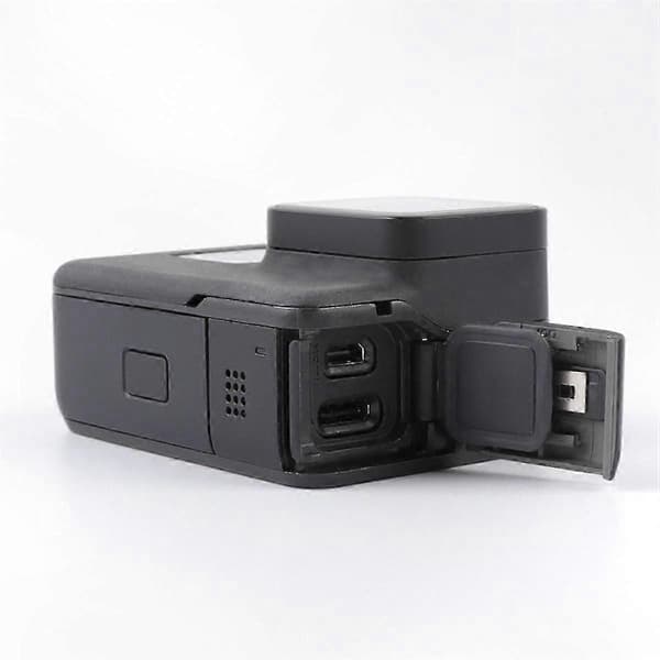 Vandtæt USB-C sidecover til actionkamera - Kompatibel med Hero 7 Black tilbehør Black