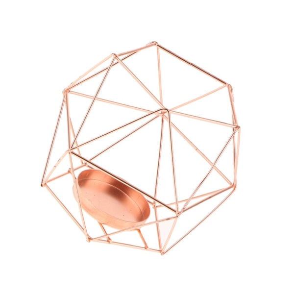 2st 3D geometrisk värmeljusljusstake Rose Gold Bröllopsfest