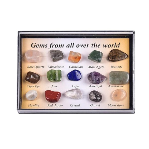 Gemstone Collection Box (15 mineralbitar)