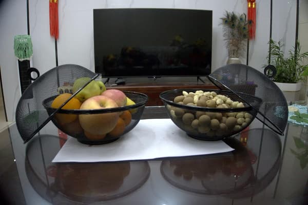 [RM]Fruit Basket with Lid - Snack Fruit Bowl - 27*25*14 cm - (2 Fruit Baskets + 2 Lids; 4 Pieces Total)