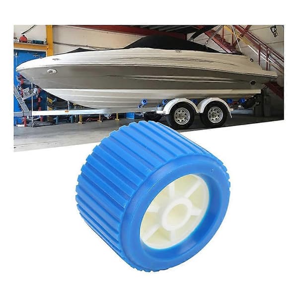4PCS Båttrailer Ribbade Wobble Rollers, Trailer Roller Båramp Rollers Båtlyft Hjul Kit för B blue