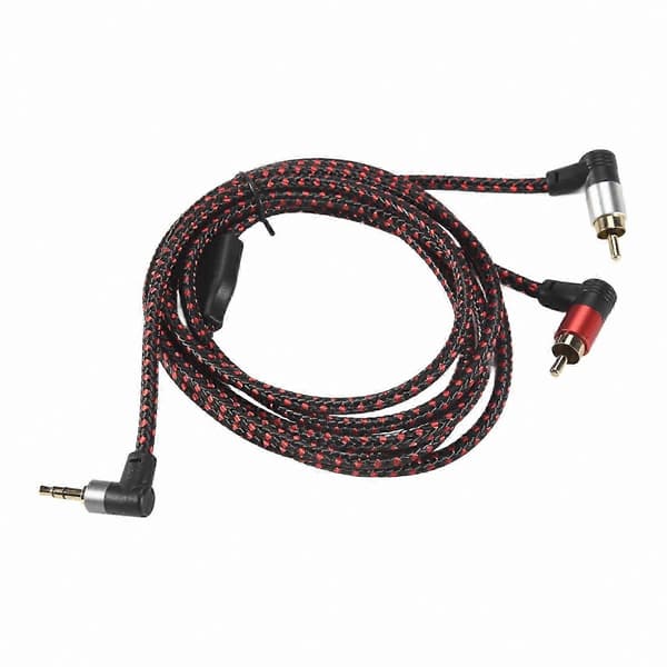 2M Retvinklet 3,5 mm til RCA Stereo Audio Kabel AUX Y Splitter Adapter til Bærbar Mikrofon Tilslutning