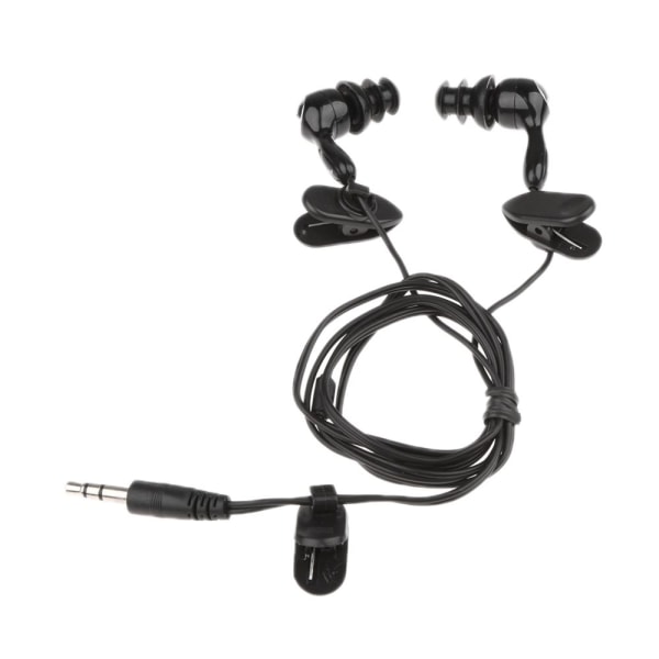 3,5 mm vattentät hörlurar Stereo Headset Simning För Radio MP3 IPod Svart