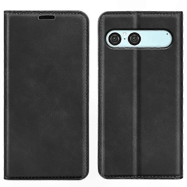 Læderpung-etui til Xperia 10 VII, Skin Touch Telefoncover i Sort