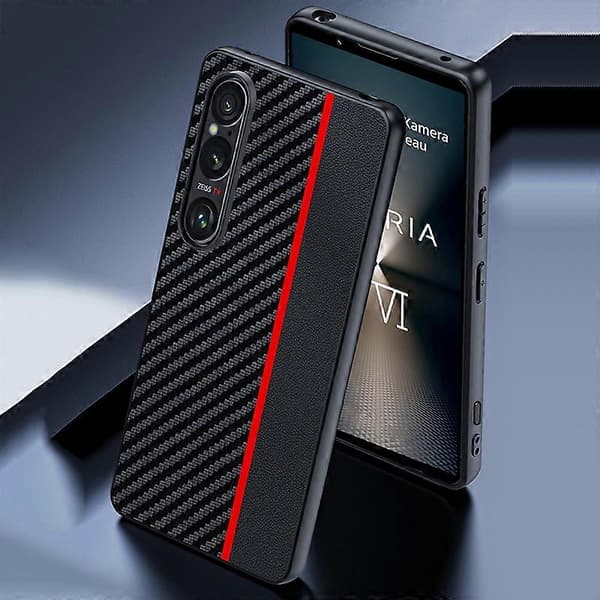 Ultratynt mobildeksel med karbonfiber-tekstur Black Blue For Sony Xperia 1 VI