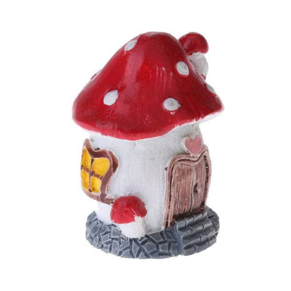 Harts svamphus älvträdgård prydnad DIY miniatyr heminredning röd b
