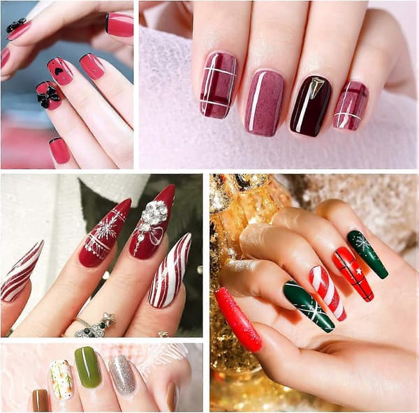 5 delar nageldetaljborstar (vit), nagelkonstborstar style2