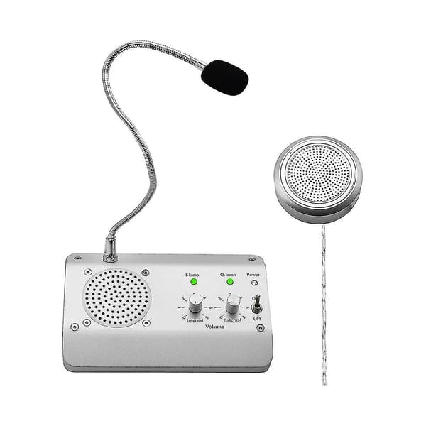 Vindueshøjttalersystem, Tovejs Vinduesmikrofon Intercomhøjttaler, Intercomsystem Til Erhverv, Kontor, Skole EU-stik