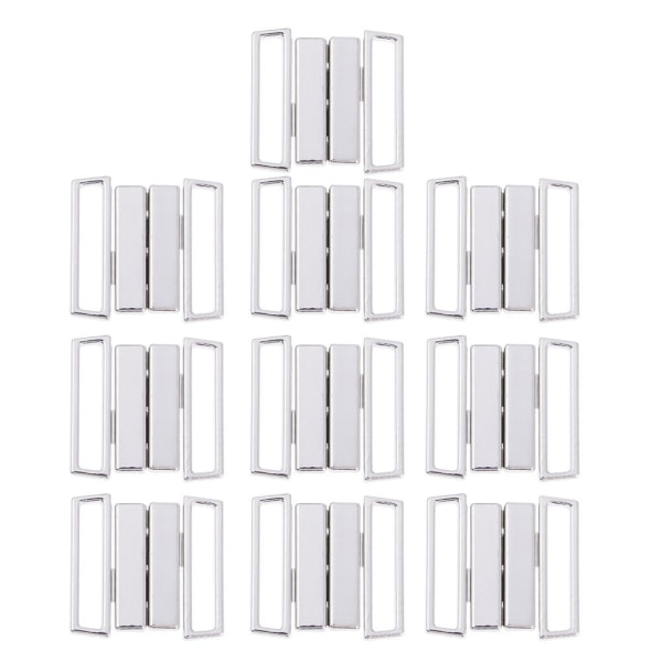 10 set bikini clips hake och snäpp metallrem bh dragkedja badkläder 14.7mm