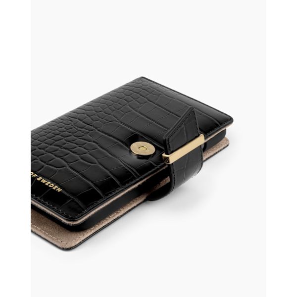 Cora Phone Wallet Galaxy S22 Jet Black Croco 40