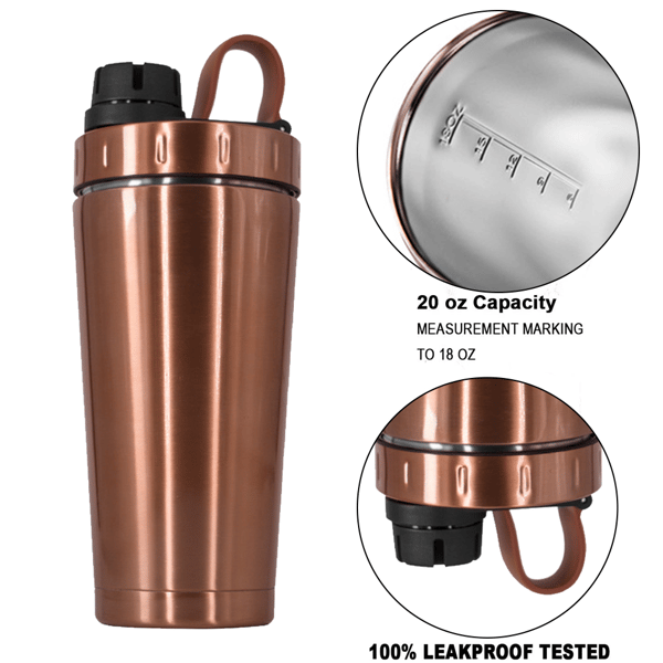 [RM]Insulated Stainless Steel Protein Shaker Bottle Keeps Hot/Cold, Dishwasher Safe, Double Wall, Odor Resistant [JUN]