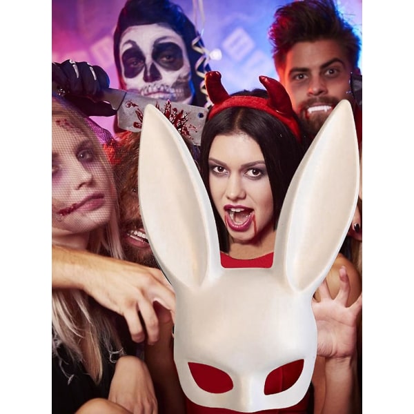 Halv Ansikte Påskhare Mask, Tillverkad av Mjukt Material, Bal Nattklubb Bar Halloweenfest