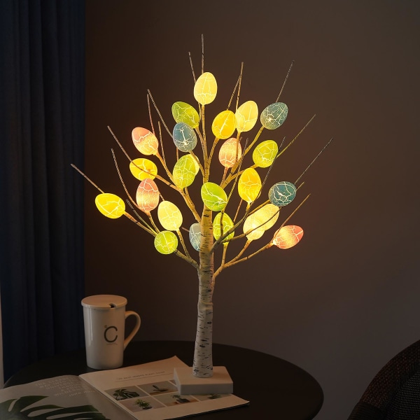 Påskägg Träd Ljus Dekoration 58 cm Färgglada 24led Gör-det-själv Juldekorationer 1