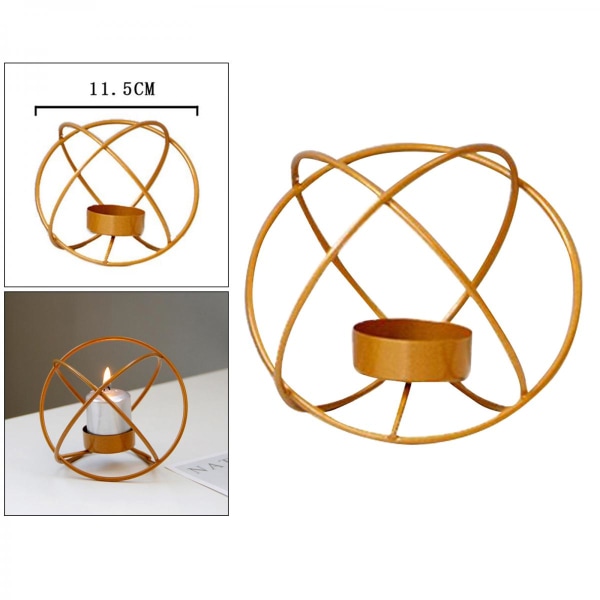 Geometrisk Ljusstake Guld Födelsedagsprydnad Centerpiece Ljusstake