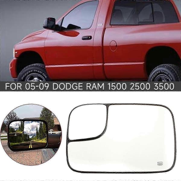 [RM] Førerside el-opvarmet sidespejlglas til bugsering til 2005-2009 Dodge Ram 1500 2500 3500