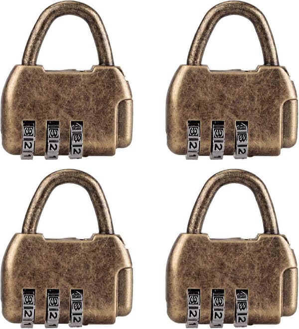 4-pack mini retro kombinationslås för dagbok, bagage, vintage kodlås