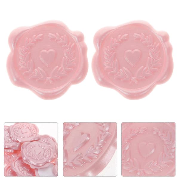 Hjertemønster Voksseglklistremerker for dekorasjon Selvklebende 200 stk Rosa Pink 3X3cm