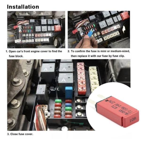 10A 14V DC bil fordon mini bladsäkring återställningsbar strömbrytare skydd F440