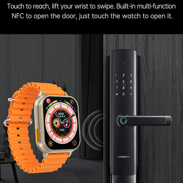 N22 Smart Watch Tws Bluetooth hörlurar 2 i 1 Hd Display Bluetooth Call Smartwatch Vattentät Män Dam Sport Armband Orange