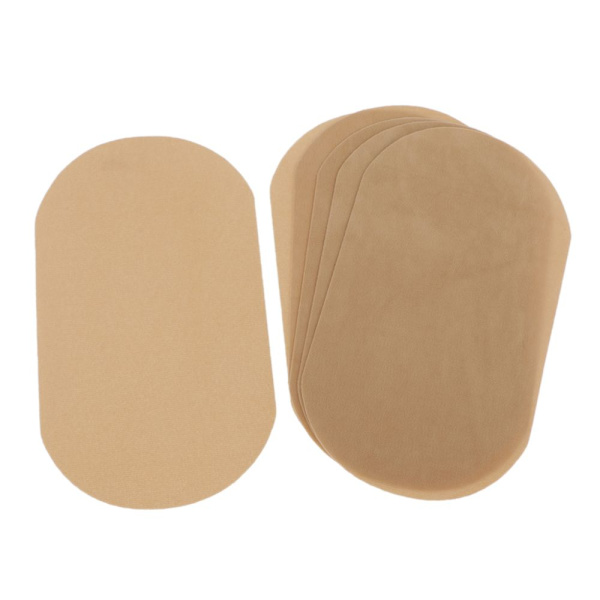 6 st Sammet Oval Armbåge Knä Lappar Reparation Applikation Sömnad Beige Mocka