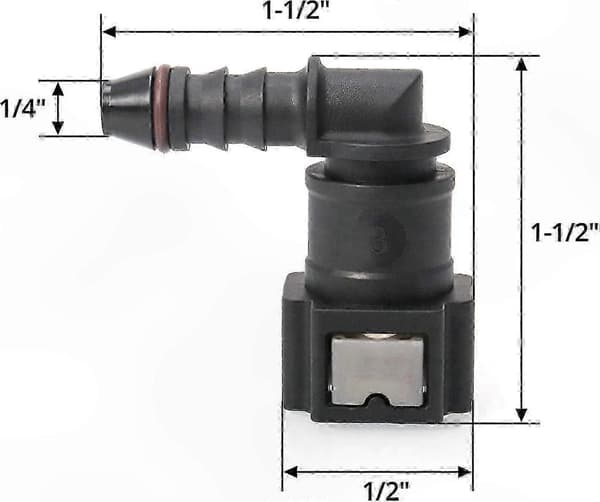 90 graders lynkobling til slange, 7,9 mm indvendig diameter, 2-pak plastbrændstofledningsadapter