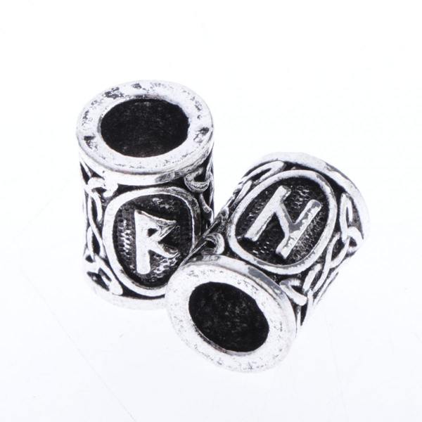 24-pack Viking Runhänge Berlock Pärla Nordisk Viking Skägg Hårhänge Silver