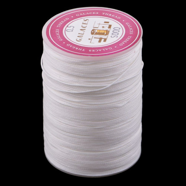 130 Meter Rund Polyester Vaxad Tråd Sömnad Vit Quilting