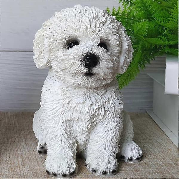 Hundeminnesstatue - Valpefigur for hagedekor og borddekorasjon - Perfekt gave til hundeelskere