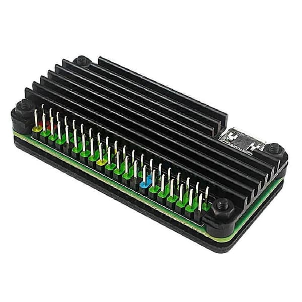 For Raspberry Pi Zero 2W CNC metallskall passiv kjøling kjøleribbe GPIO-header Black