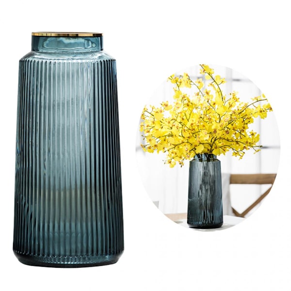 Glasvas Blomsterdisplay Bordsdekoration Hydroponiska Vaser Blå 25cm