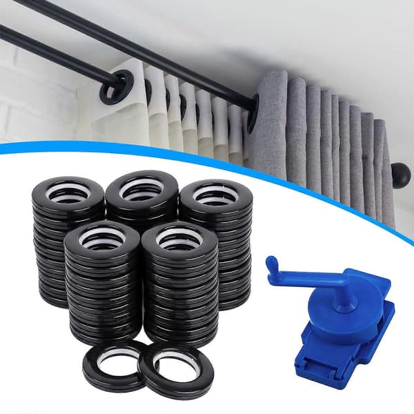 [RM]Roterande gardinstans, Pp romersk ring 1,9-2 tum manuell 50-pack gardingenomföring silver